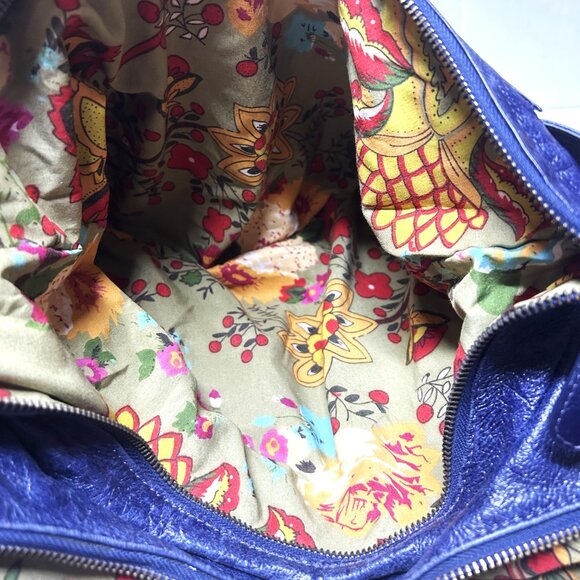 Latico blue leather shoulder bag - Picture 6 of 7